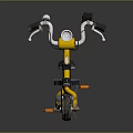 Yellow and Black Three Wheeled Bicycle with Handlebar Seat and Rear Storage Rack