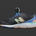New Balance Running Shoes With Dark Gray Mesh Upper Blue Laces And White Orange Sole