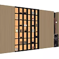 Modern Wooden Tea Cabinet With Glass Doors And Display Shelves For Tea Sets