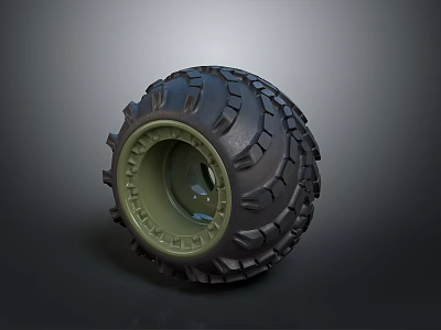 Automotive Tire Component With Deep Tread Pattern And Sturdy Rim Structure Design For Vehicles 3d model