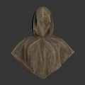 Brown Medieval Style Hooded Cloak With Adjustable Tie Adult Cosplay Costume