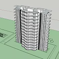 Modern High Rise Apartment Building Architectural Sketch With Multiple Floors And Balconies