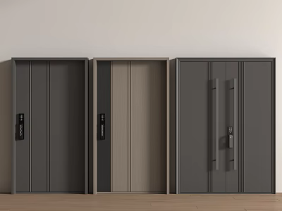 Modern double door entry door security door double door entry security door 3d model