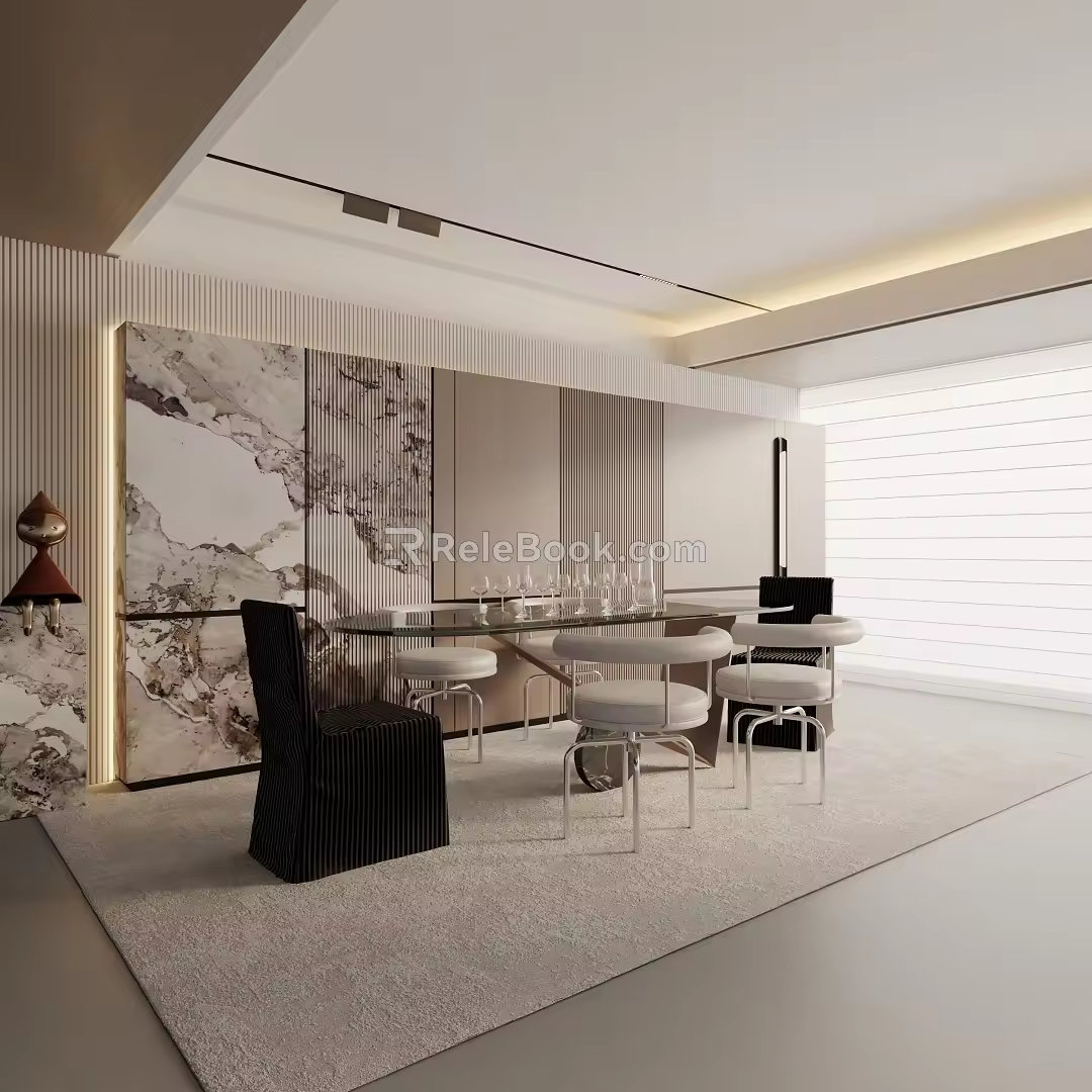 Modern dining table 3d model
