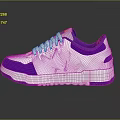 White and Purple Casual Sneakers With Modern Design Rainbow Accent Lace Up Shoes