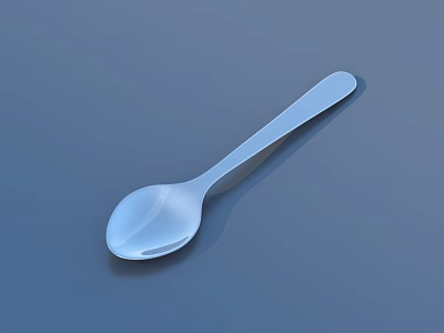 Stainless Steel Kitchen Spoon With Smooth Handle For Daily Household Use 3d model