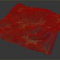 3D Garden Landscape Model with Green Hills Valleys and Pathways