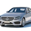Silver Mercedes Benz Sedan With Modern Front Grille Headlights And Alloy Wheels