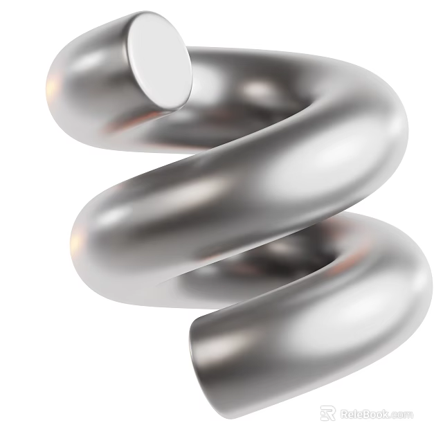 High Performance Industrial Spiral Component With Stainless Steel Coiled Structure For Machinery 3d model 