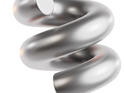 High Performance Industrial Spiral Component With Stainless Steel Coiled Structure For Machinery 3d model