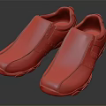 Brown Leather Casual Slip On Shoes With Stitched Design And Dark Sole