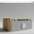 Vintage Sound Speaker With Wooden Case FM Tuner Dial And Control Knobs Design 3d model