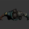 Male Warrior Character With Tattered Blue Green Outfit Yellow Sash Armored Legs And Spiked Hair