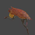 Sci Fi Fantasy Game Movie Character With Red Carapace Yellow Body And Long Antennae