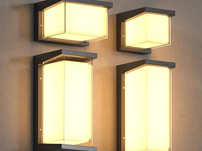 Modern Wall Mounted Lamps With Black Frames And Warm Illumination Design 3d model