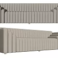 Gray Fabric Sectional Sofa With Vertical Ribbed Design Modern Living Room Furniture