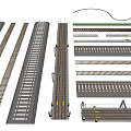 modern railway combination railway track railway train track railway train track railway track railway track 3d model