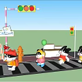 Cartoon Cats Themed Photo Spot With CAT CLUB Sign Traffic Lights Zebra Crossing And Balloons