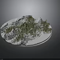 Natural Landscape with Miniature Round Terrain and Lush Green Trees
