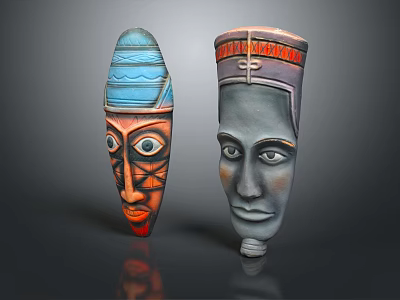 Modern Mask African Mask Totem 3d model