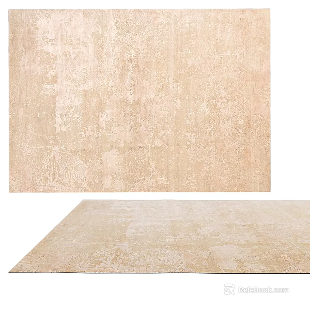 Square Beige Textured Carpet with Abstract Pattern for Modern Home Decor 3d model 