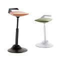 Modern Design Bar Stools With Orange Green Upholstered Seat And Black White Stable Base