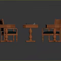 Wooden Chessboard Furniture Set With Tables And Chairs For Home Decor