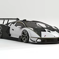 White And Black Supercar With Sporty Design Large Rear Wing And Streamlined Exterior
