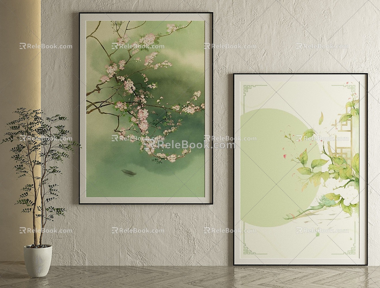 New Chinese Decorative Painting 3d model