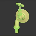 Shiny Golden Wall Mounted Faucet with Polished Brass Finish and Reflective Surface