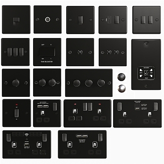 Modern Switch Socket Hardware Socket Panel Smart Switch Smart Socket USB Panel 3d model