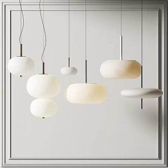 New Chinese Chandelier Combination 3d model