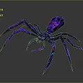 Vibrant Purple Blue Geometric Spider Featuring Shiny Legs And Intricate Design