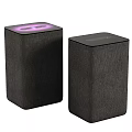 Two Modern Black Fabric Wireless Speakers With Illuminated Top And Premium Sound Quality
