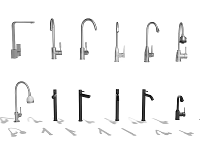 Various Modern Faucet Designs With Different Styles And Diverse Shapes 3d model