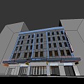 Modern Hotel Architecture Hotel Appearance 3d model