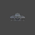 Futuristic Scifi Spaceship 3D Model With Detailed Gray Exterior And Cockpit