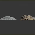 Natural Stone Wood Materials Including Crushed Stone Slate And Wood Blocks For Decorative Use