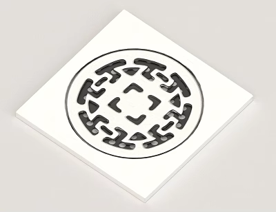 Hardware Tools Decorative Plate With Square Base And Circular Geometric Pattern 3d model