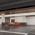 Entrance to the parking area unit 3d model