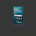 Smartphone With Modern Design Displaying Time Weather And App Icons On Screen