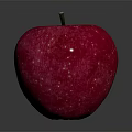 Fresh Ripe Sparkling Red Apple On Reflective Surface With Gray Background