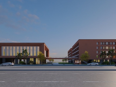 modern school building 3d model