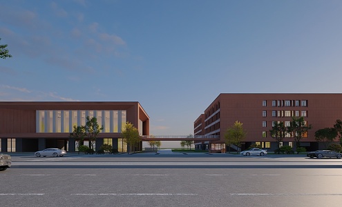 modern school building 3d model