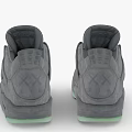 Gray High Top Sneakers With Textured Upper Light Green Sole And Ventilation Holes
