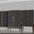 Modern Black Wine Cabinets With Glass Doors Gold Accents And Legged Design