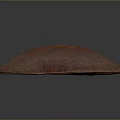 Ancient Reddish Brown Metal Weapon With Curved Sharp Blade And Textured Surface 3d model
