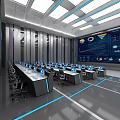 Modern monitoring room operating platform 3d model