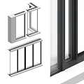 window frame casement window sliding window floor-to-ceiling window 3d model
