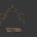 Handmade Twig Shelter Structure with Natural Wooden Branches and Simple Design